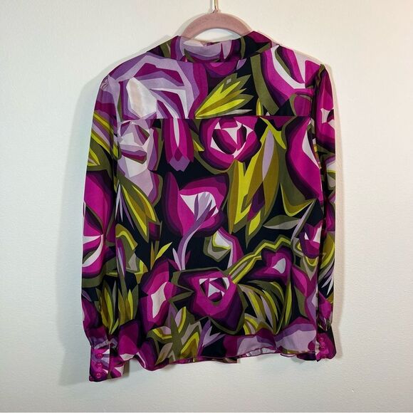 ✨ Missoni for Target Multicolor Abstract Blouse Retro Button Down Collared M - Picture 10 of 12